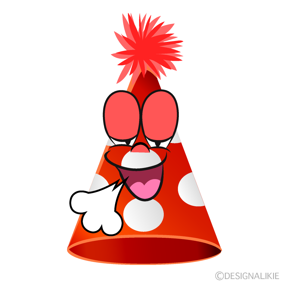 Relaxing Birthday Hat Cartoon Character Image