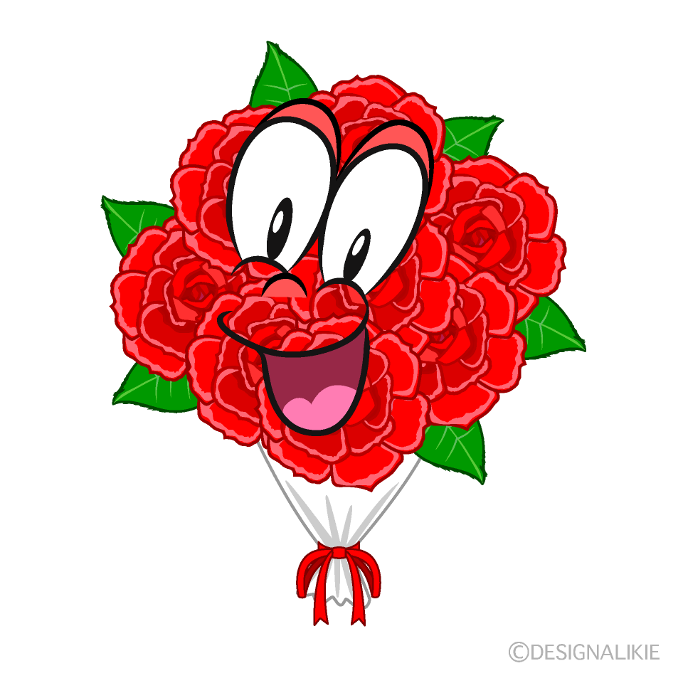 Surprising Flower Bouquet Cartoon Character Image