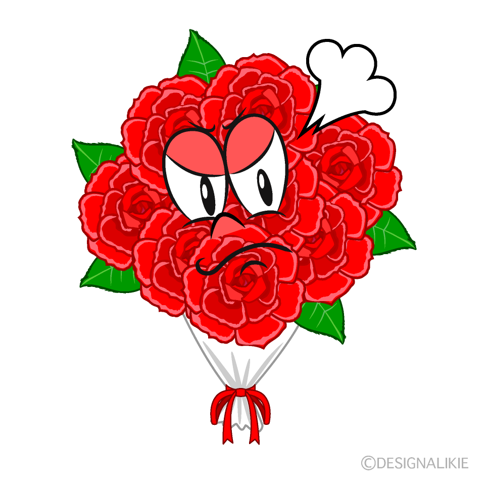 Angry Flower Bouquet Cartoon Character Image