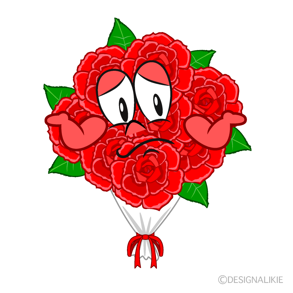Troubled Flower Bouquet Cartoon Character Image