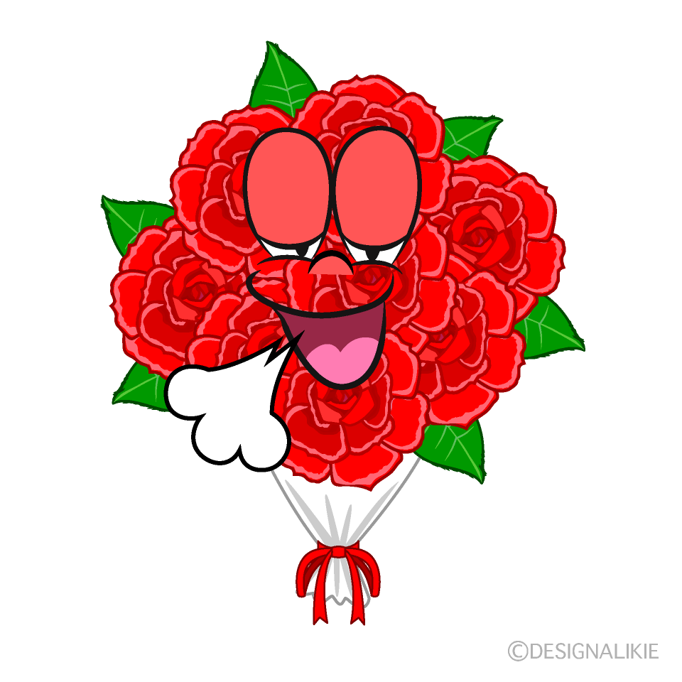 Relaxing Flower Bouquet Cartoon Character Image