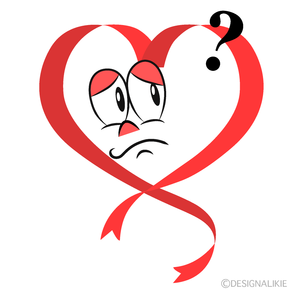 Thinking Heart Ribbon Cartoon Character Image