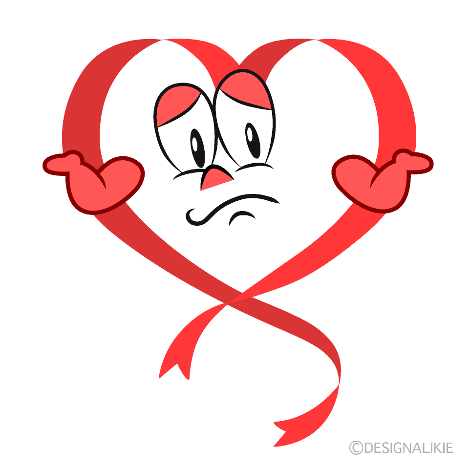Troubled Heart Ribbon Cartoon Character Image
