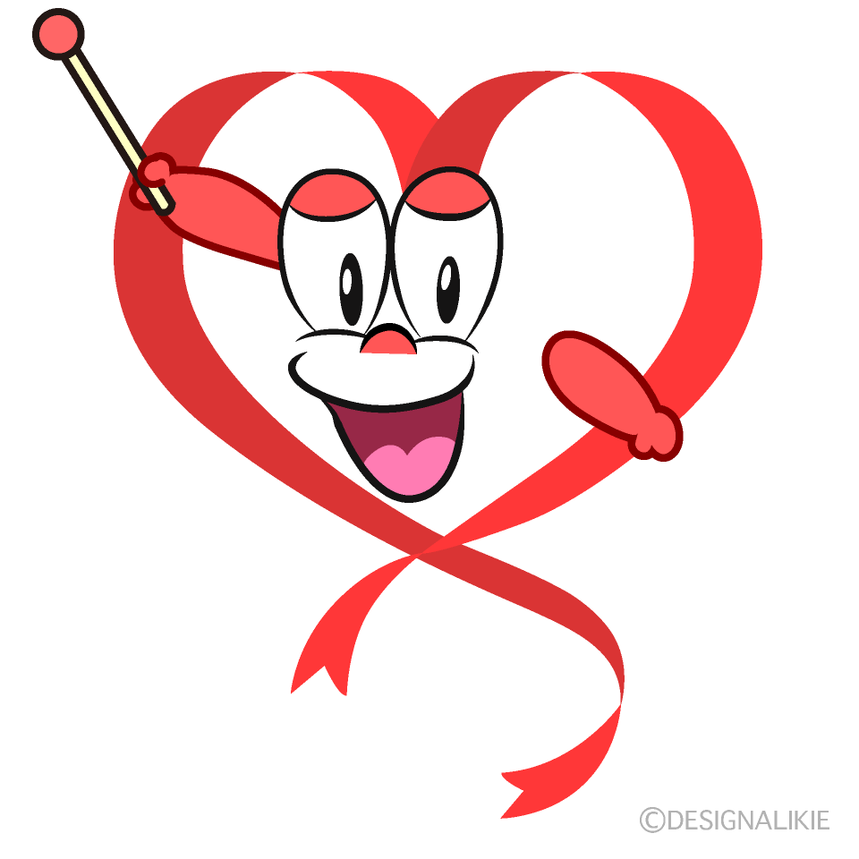Speaking Heart Ribbon Cartoon Character Image