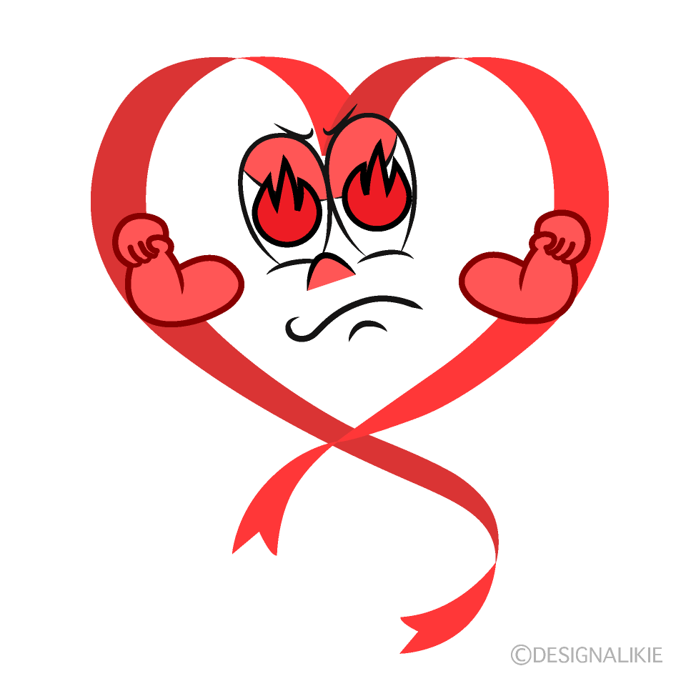 Enthusiasm Heart Ribbon Cartoon Character Image