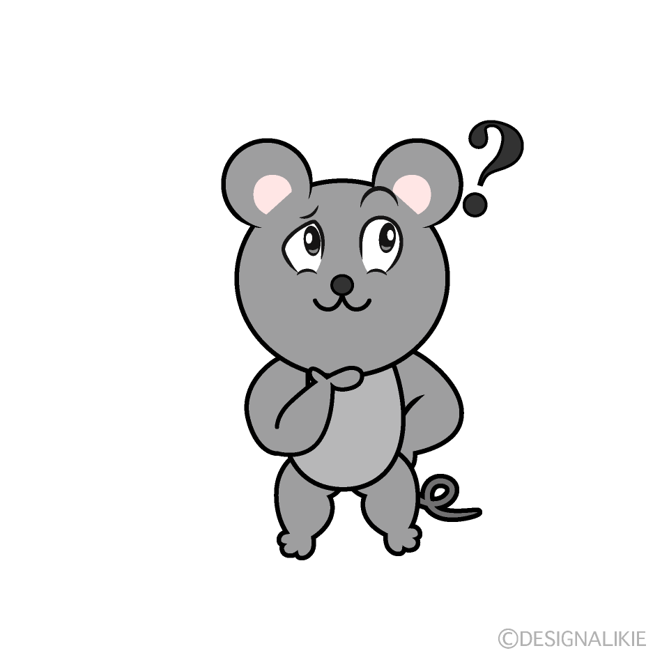 Thinking Mouse Cartoon Character Image