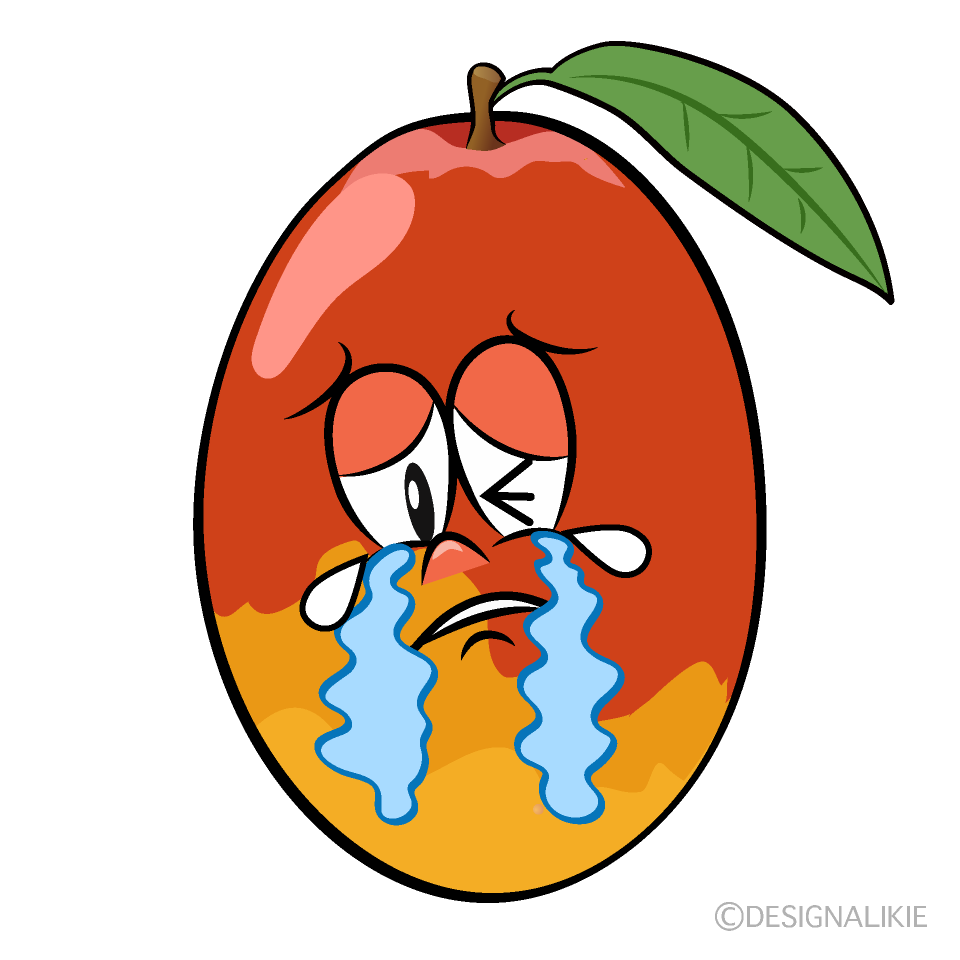 Crying Mango Cartoon Character Image