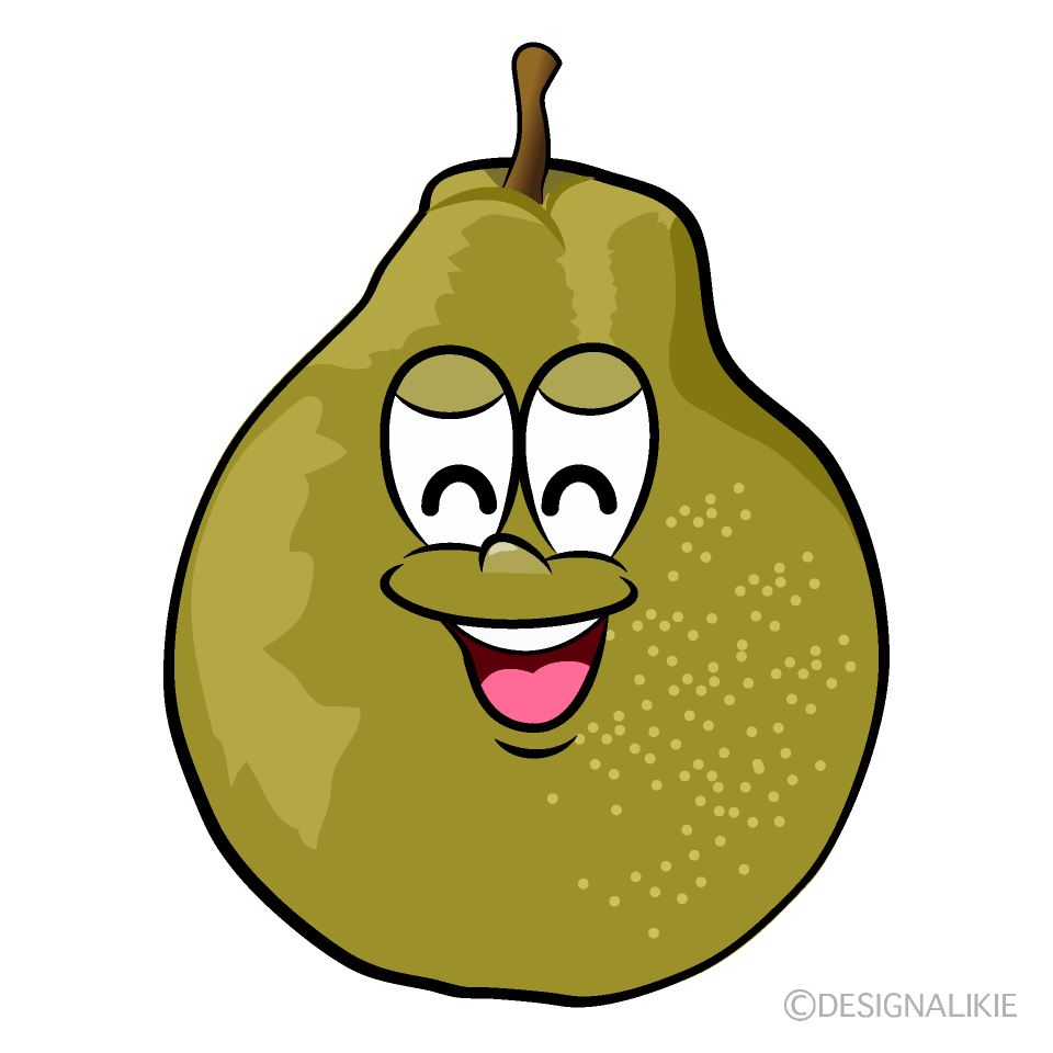Smiling Pear Cartoon Character Image