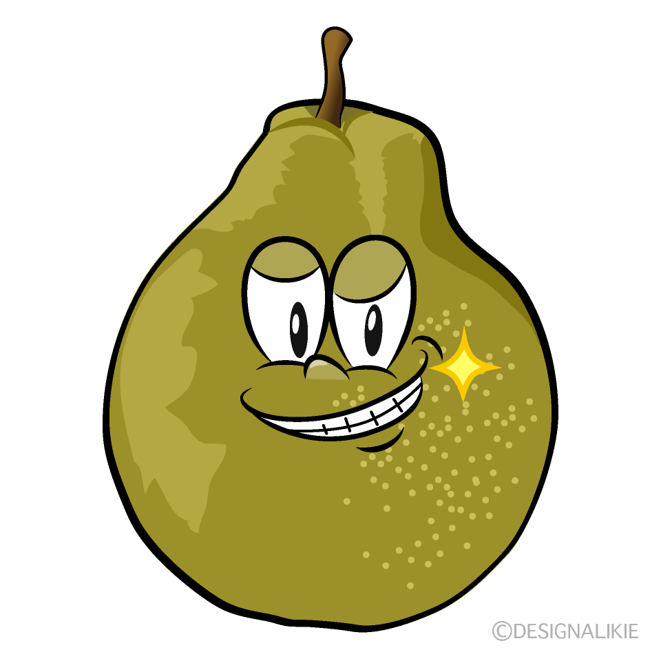 Grinning Pear Cartoon Character Image