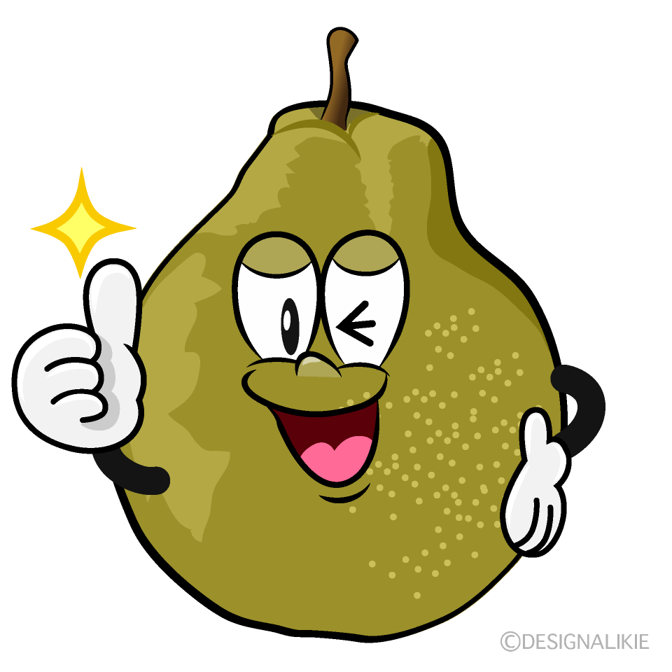 Thumbs up Pear Cartoon Character Image