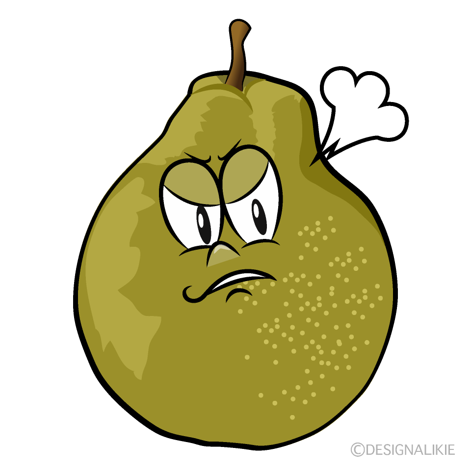 Angry Pear Cartoon Character Image