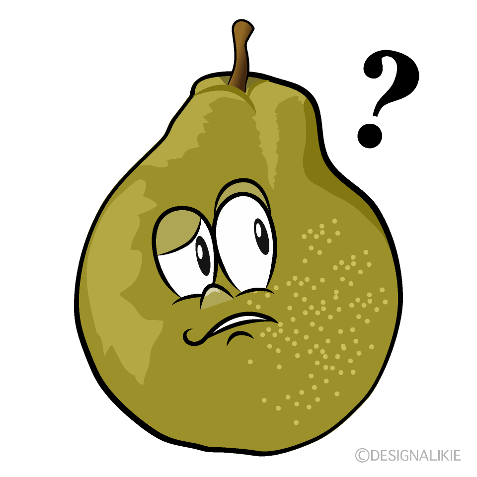 Thinking Pear Cartoon Character Image
