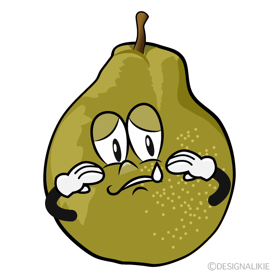 Sad Pear Cartoon Character Image