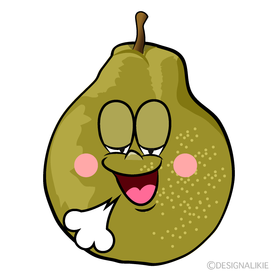 Relaxing Pear Cartoon Character Image