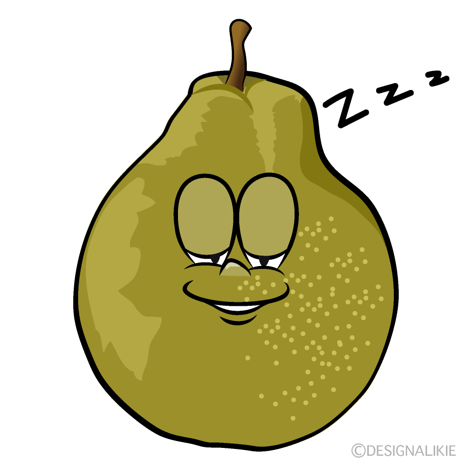 Sleeping Pear Cartoon Character Image