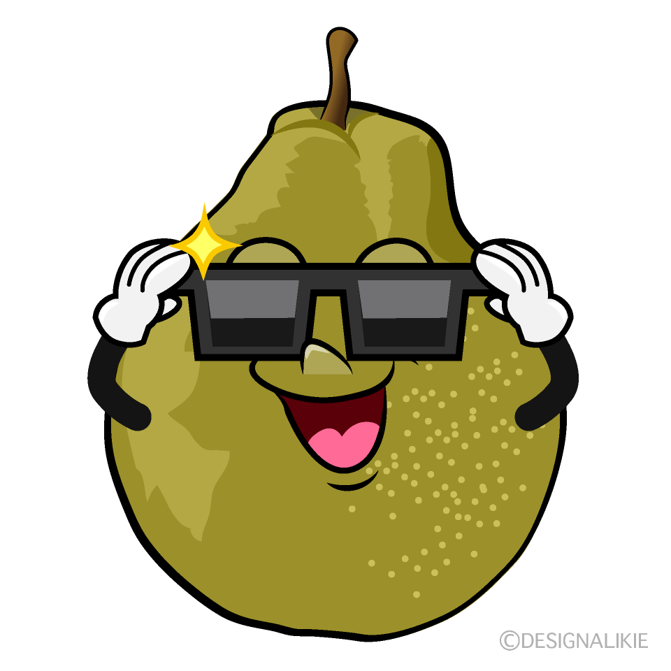 Cool Pear Cartoon Character Image