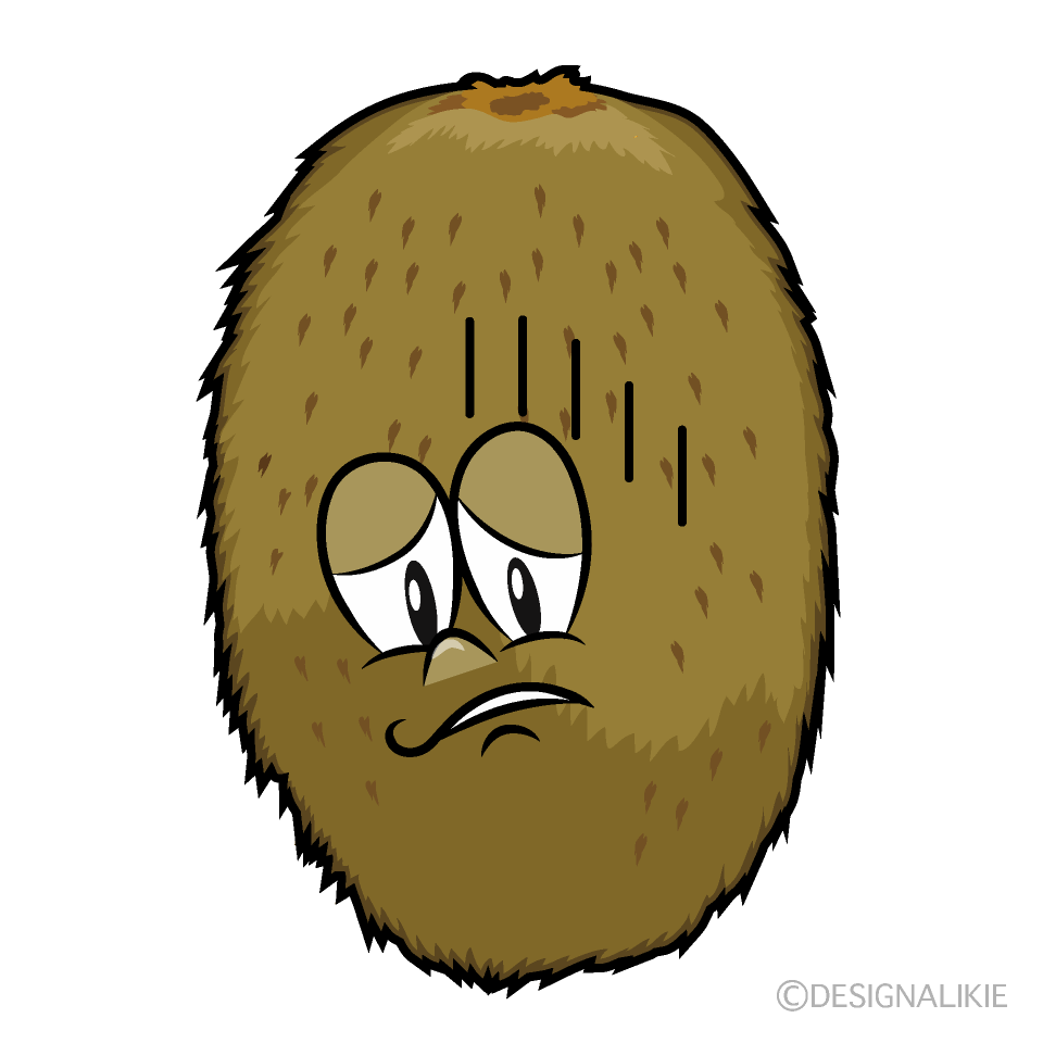Depressed Kiwi Cartoon Character Image