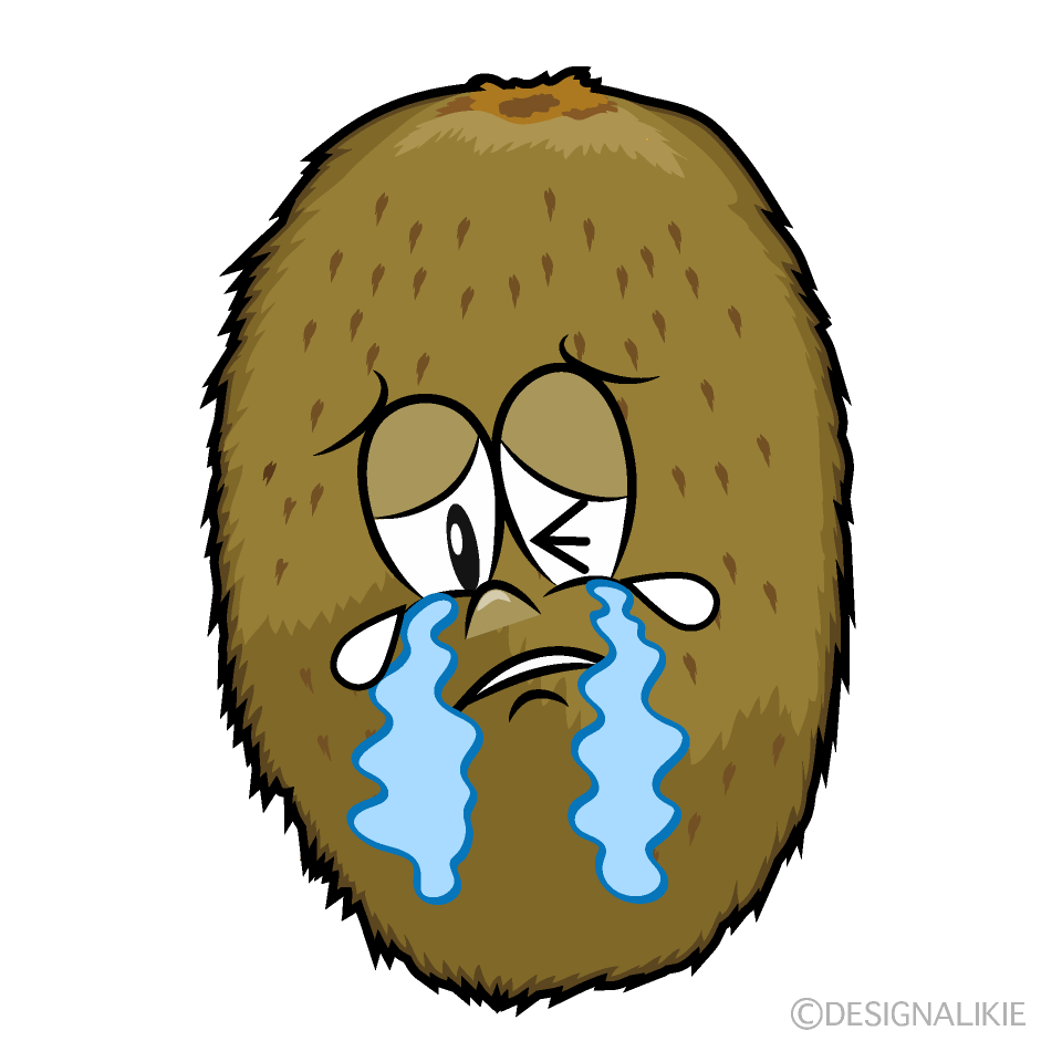 Crying Kiwi Cartoon Character Image