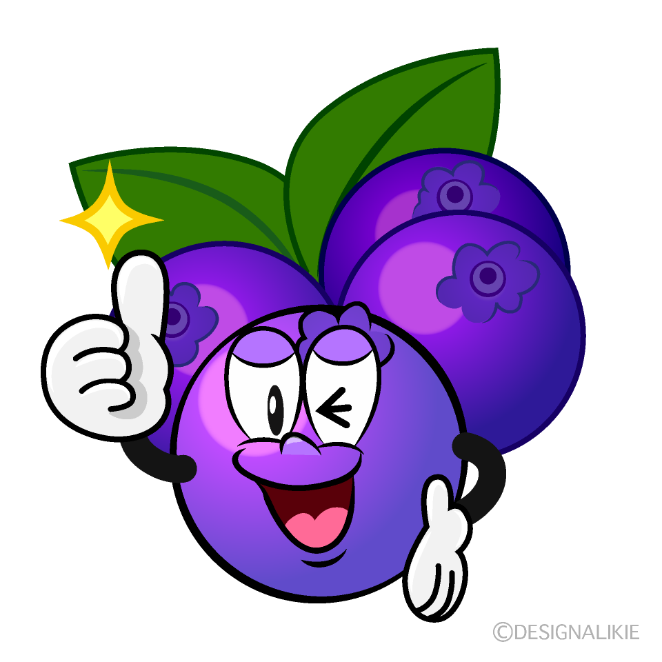 Thumbs up Blueberry Cartoon Character Image