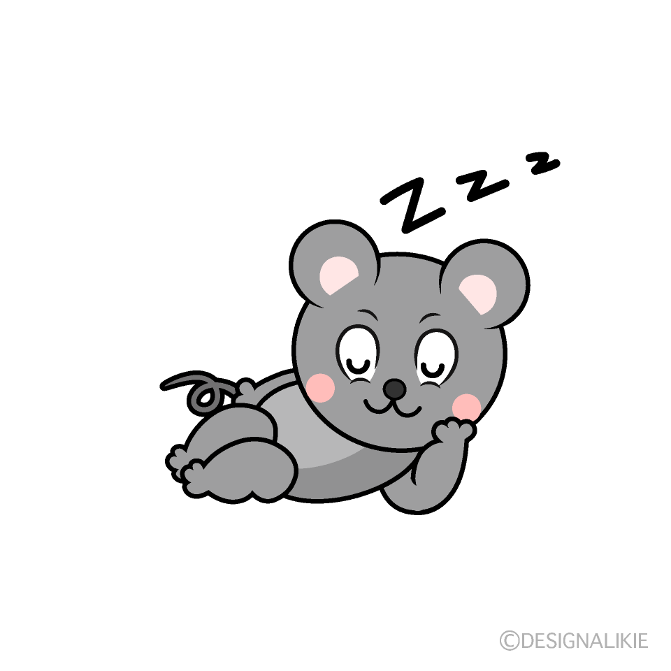 Sleeping Mouse Cartoon Character Image