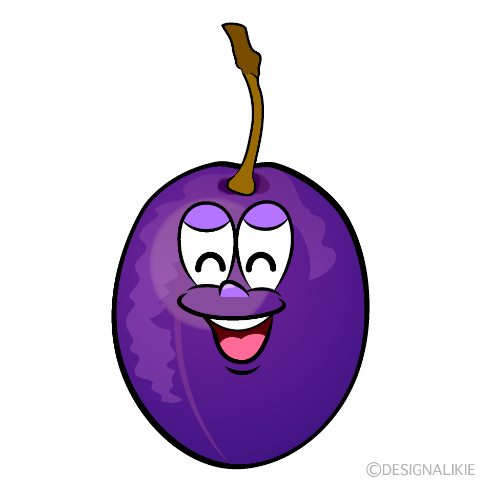 Smiling Plum Cartoon Character Image
