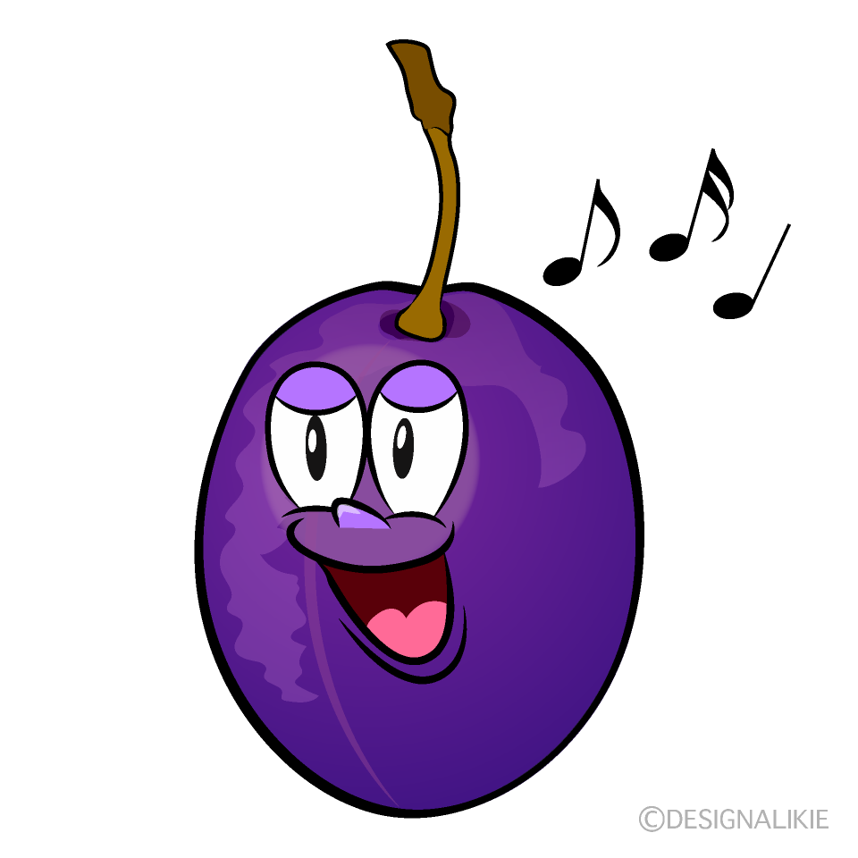 Singing Plum Cartoon Character Image