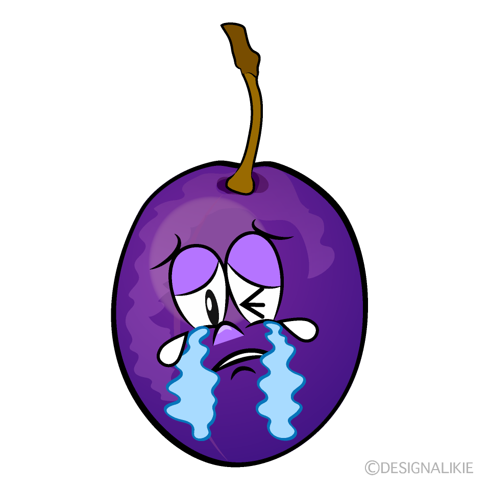 Crying Plum Cartoon Character Image