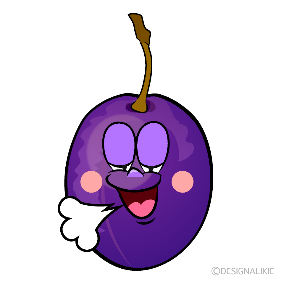 Relaxing Plum Cartoon Character Image