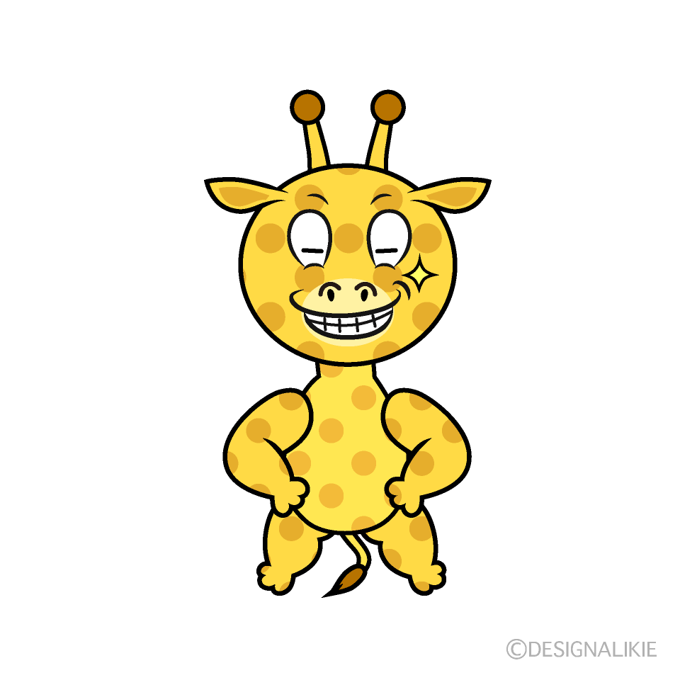 Grinning Giraffe Cartoon Character Image