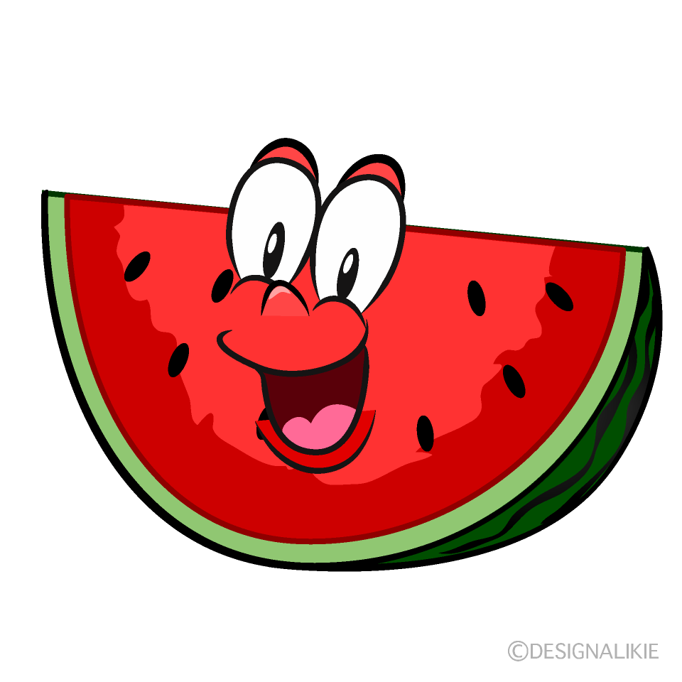 Surprising Cut Watermelon Cartoon Character Image