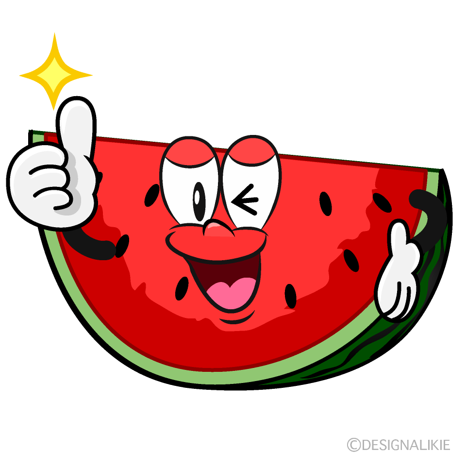 Thumbs up Cut Watermelon Cartoon Character Image