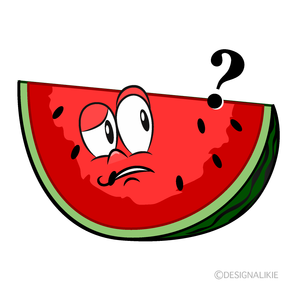 Thinking Cut Watermelon Cartoon Character Image