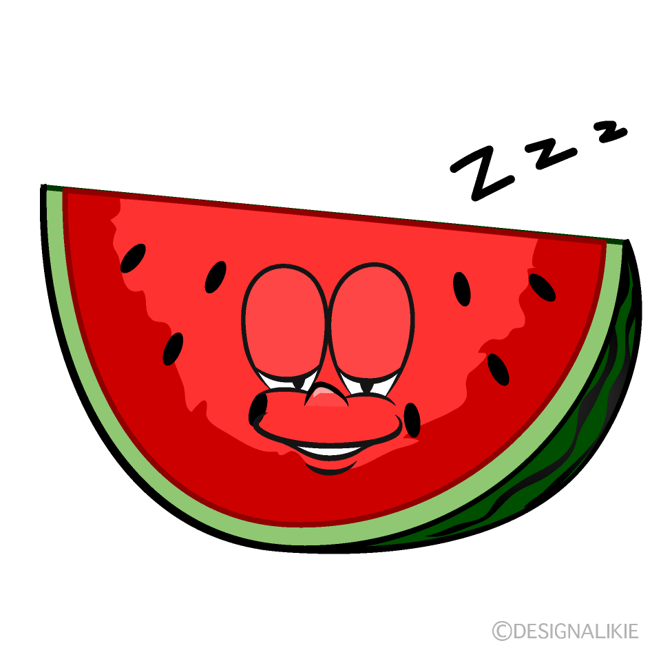 Sleeping Cut Watermelon Cartoon Character Image