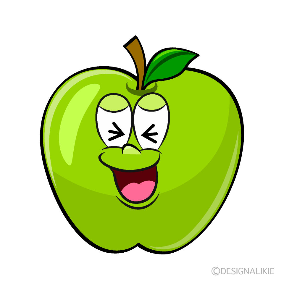 Manzana Verde Riente Animado