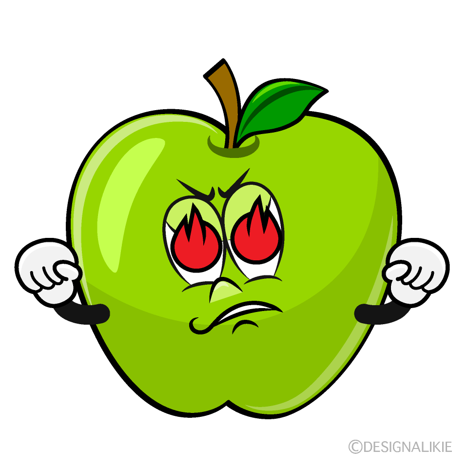 Enthusiasm Green Apple Cartoon Character Image