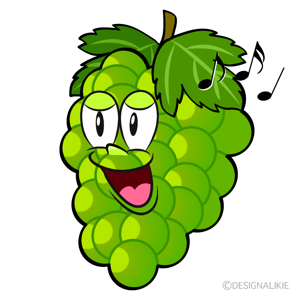 Singing Green Grape Cartoon Character Image