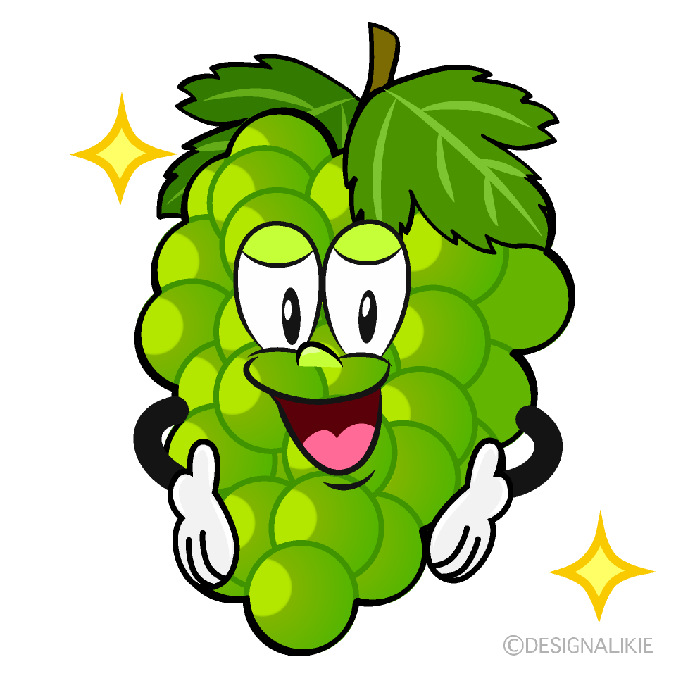 Glitter Green Grape Cartoon Character Image