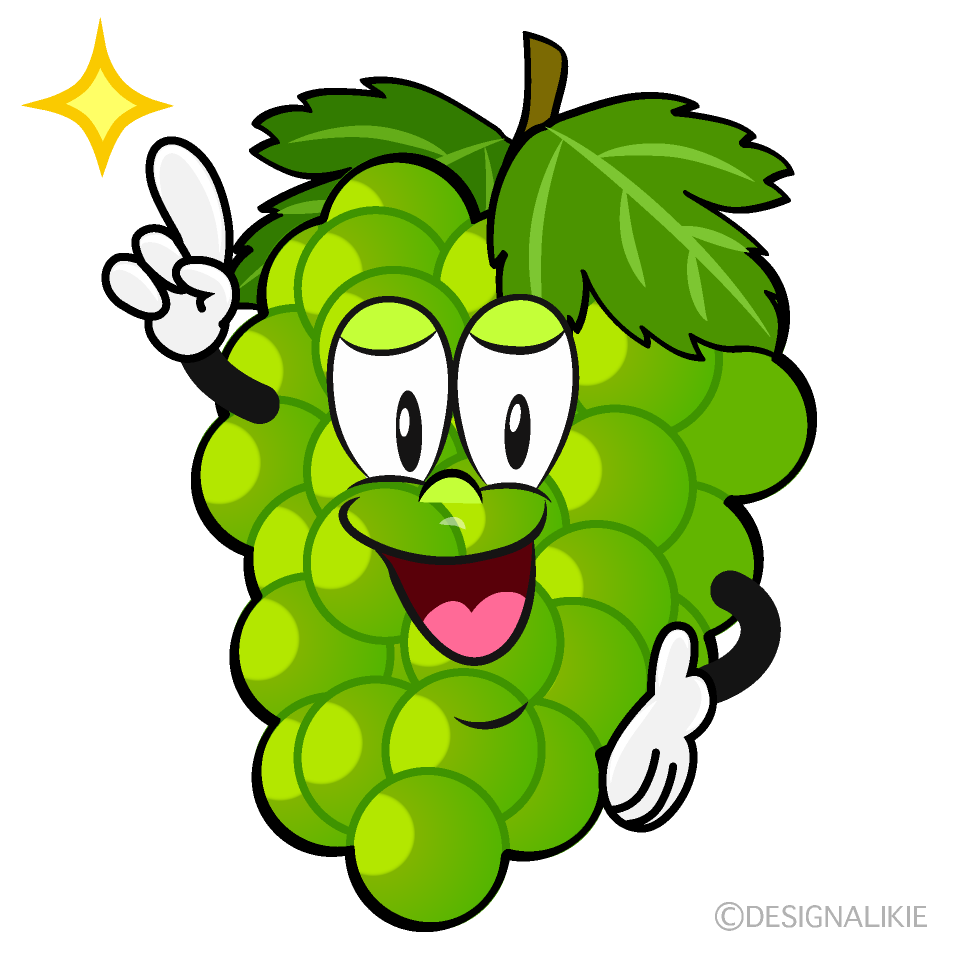 Posing Green Grape Cartoon Character Image