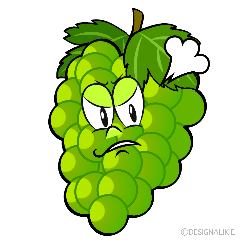 Angry Green Grape Cartoon Character Image