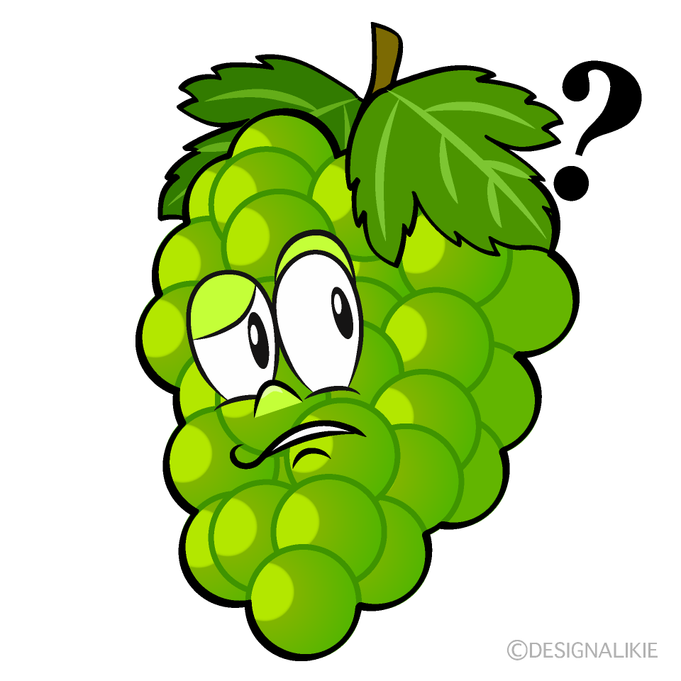 Thinking Green Grape Cartoon Character Image