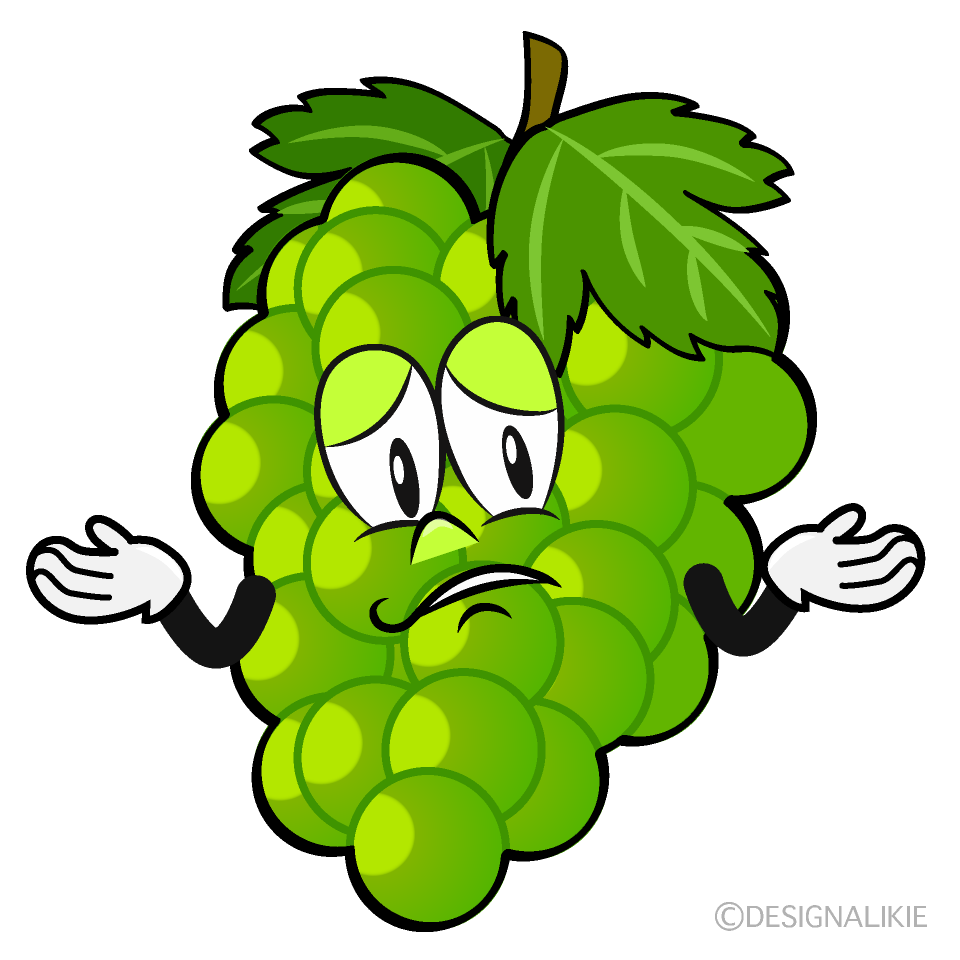 Troubled Green Grape Cartoon Character Image