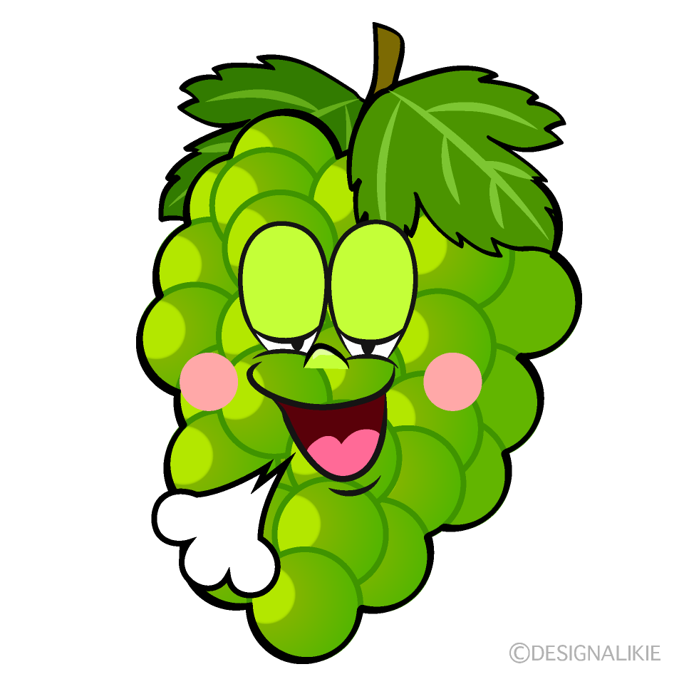 Relaxing Green Grape Cartoon Character Image