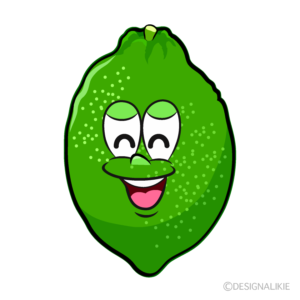 Smiling Lime Cartoon Character Image