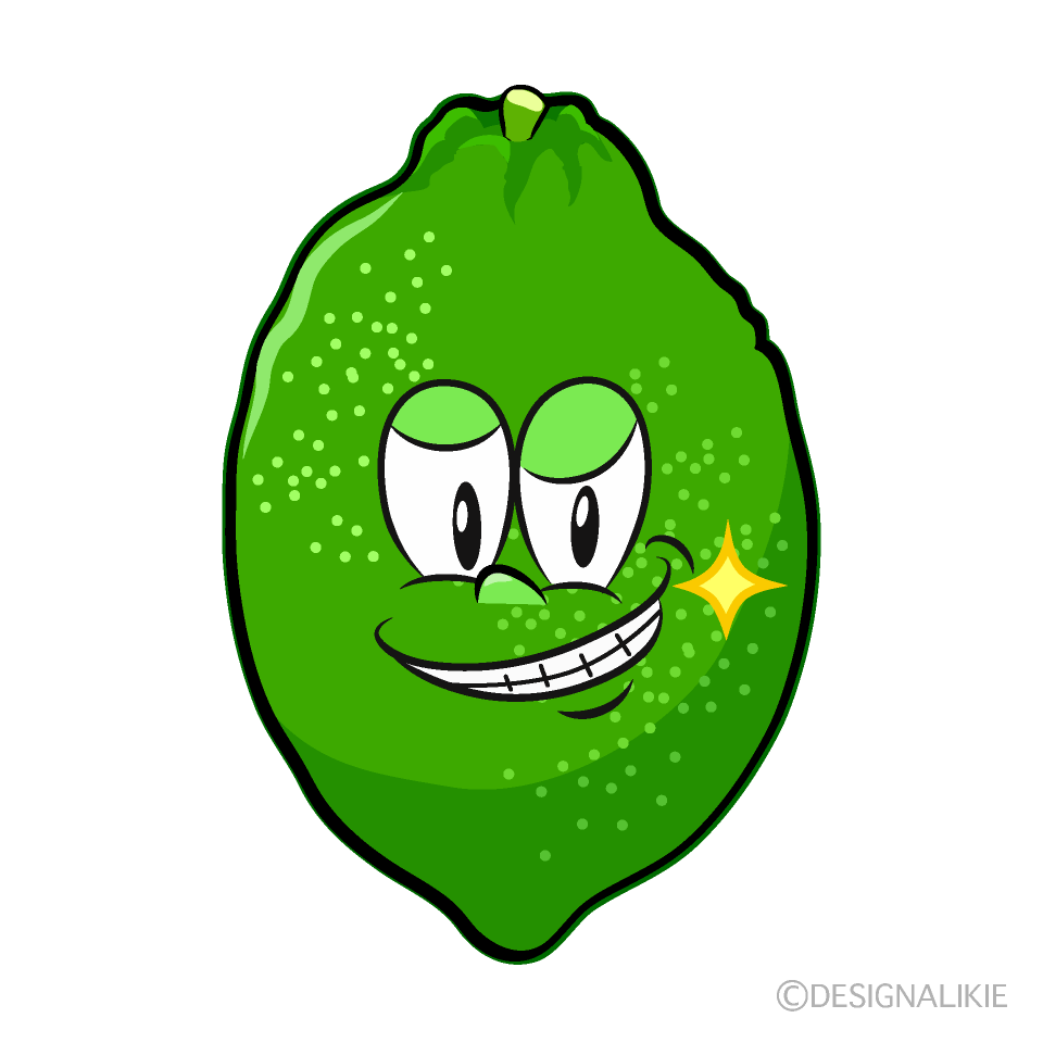Grinning Lime Cartoon Character Image