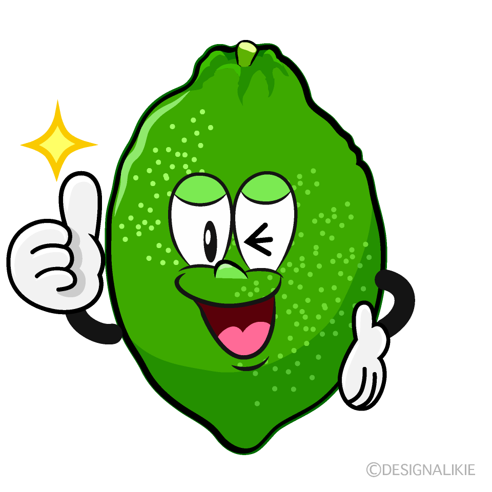 Thumbs up Lime Cartoon Character Image
