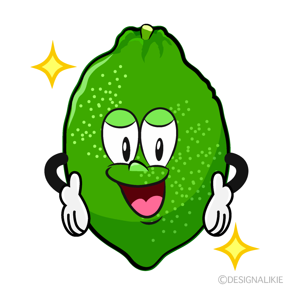 Glitter Lime Cartoon Character Image
