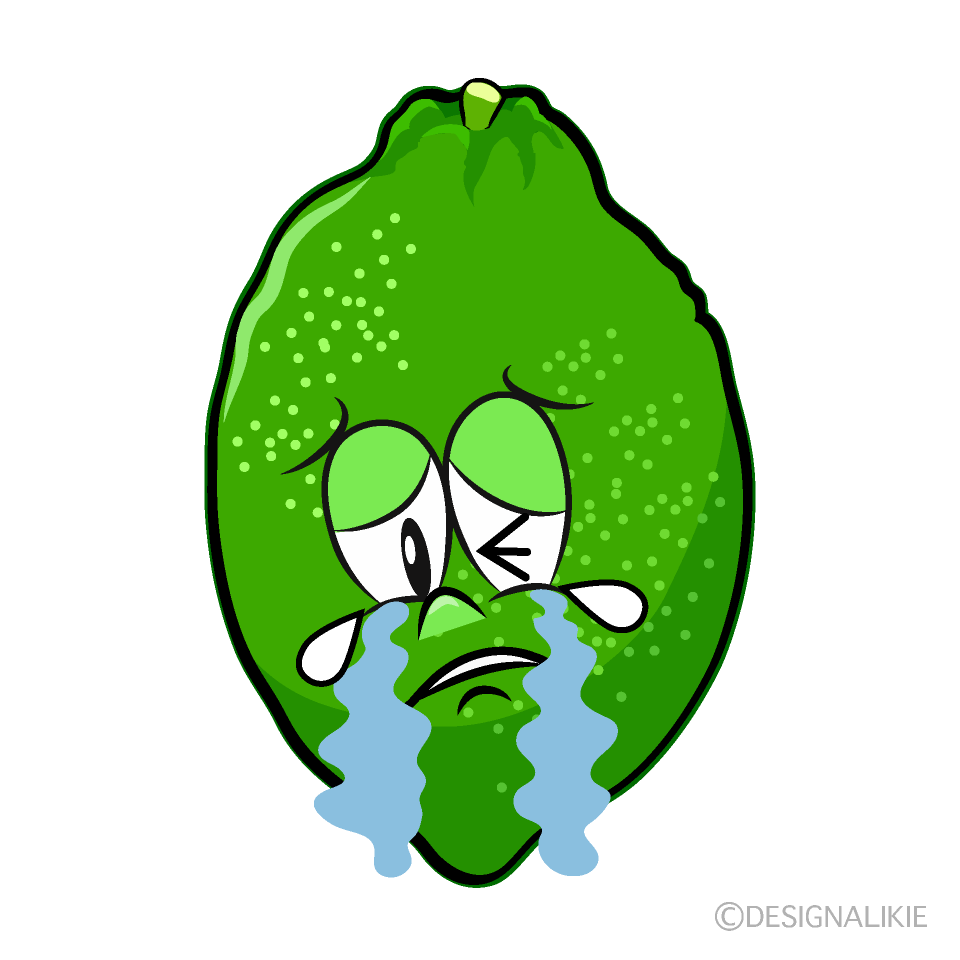Crying Lime Cartoon Character Image