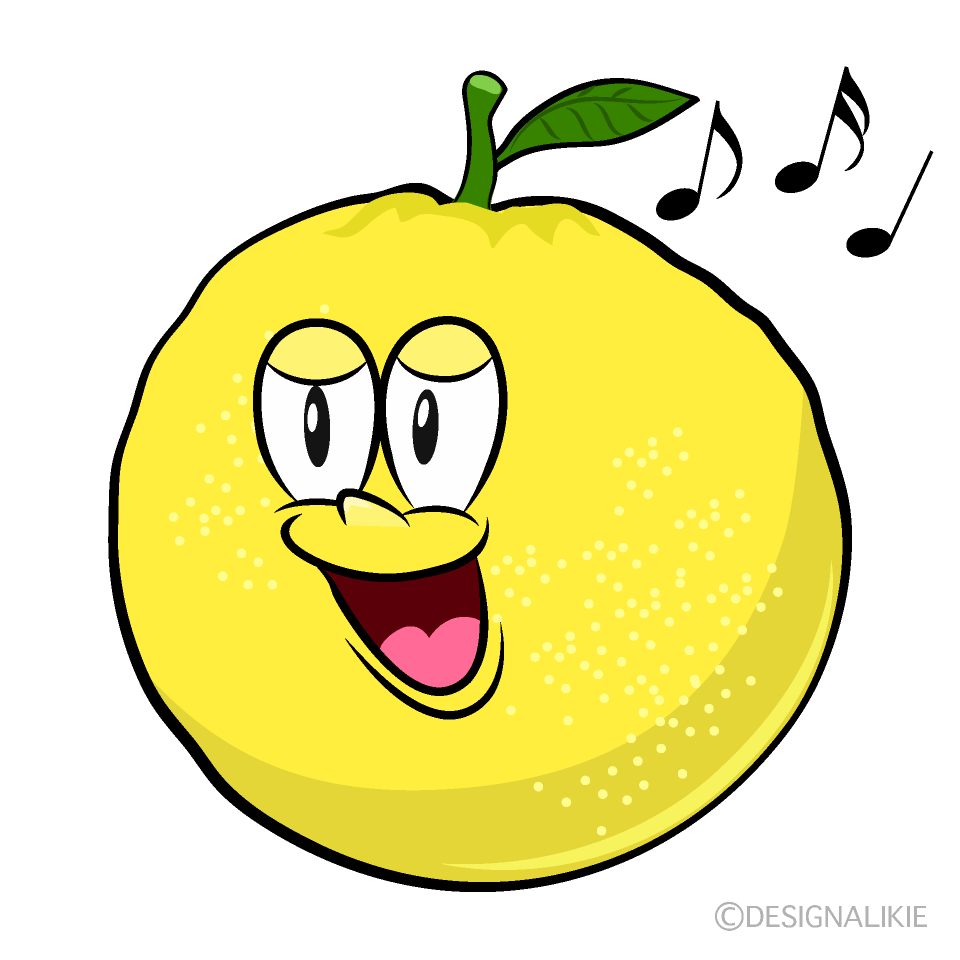 Singing Grapefruit Cartoon Character Image