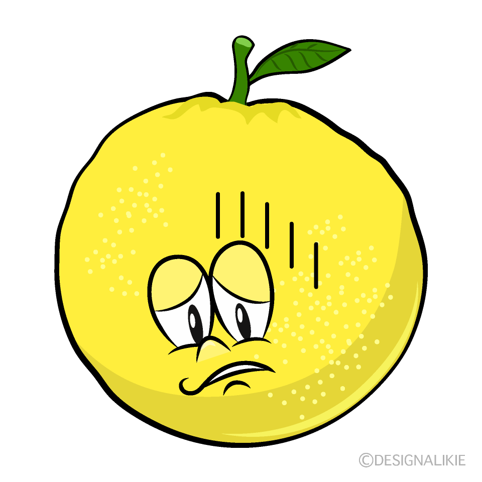 Depressed Grapefruit Cartoon Character Image