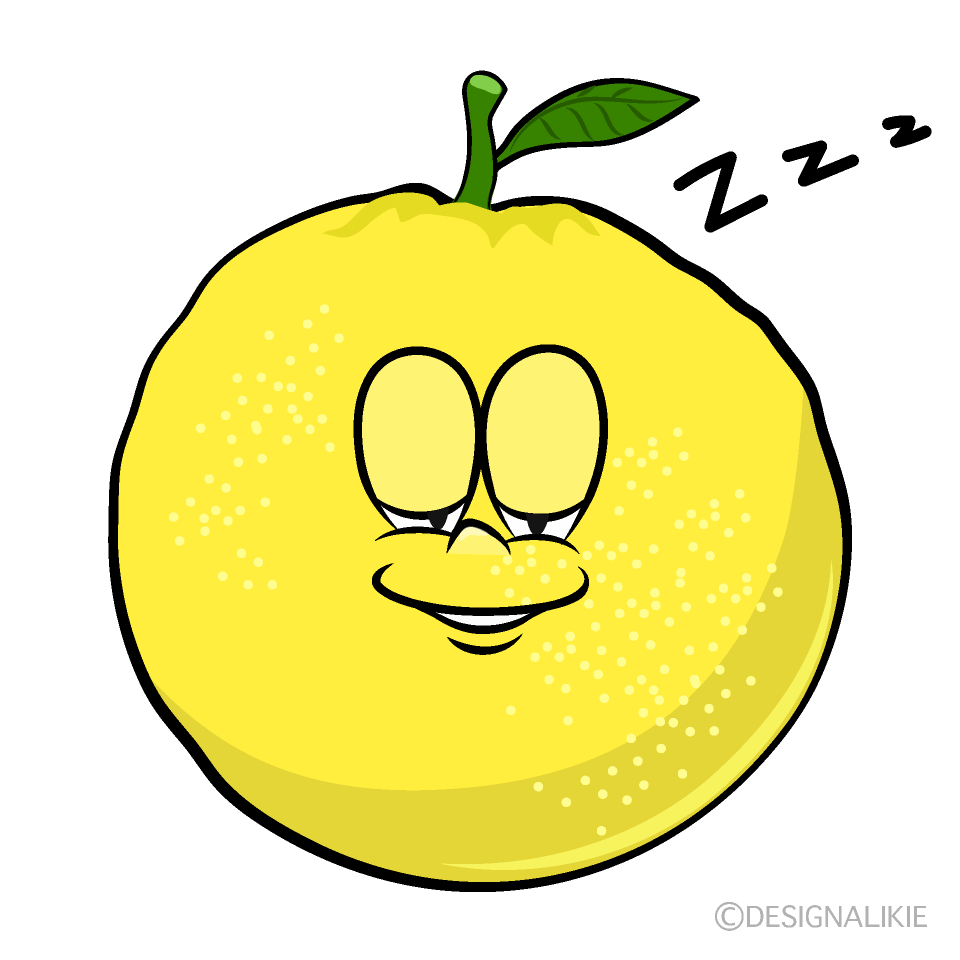 Sleeping Grapefruit Cartoon Character Image